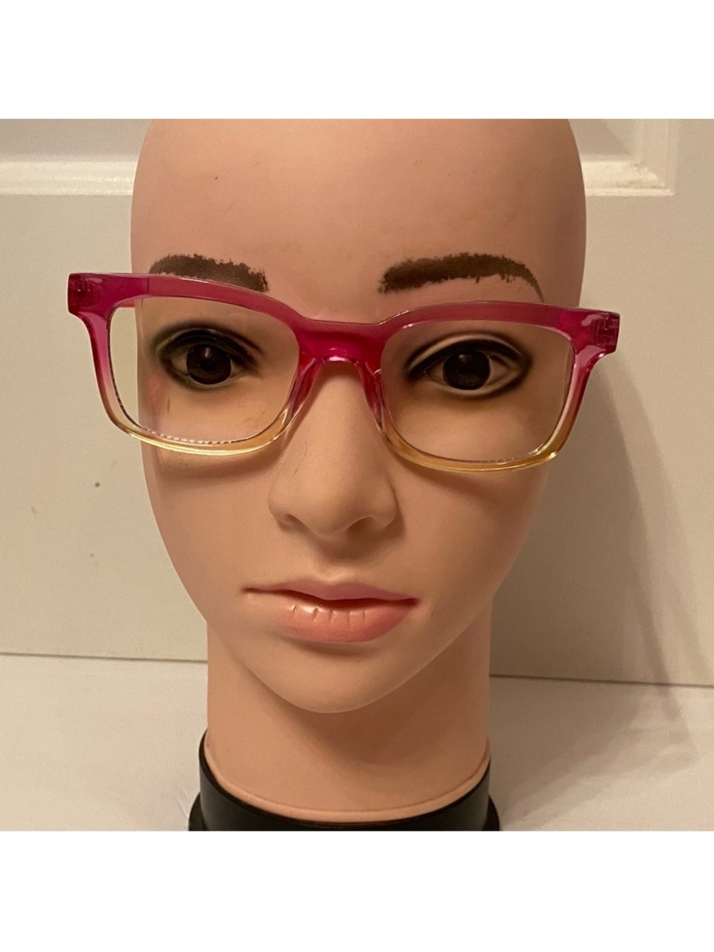 AIMEE KESTENBERG GLASSES READERS BLUE LIGHT +0.00 PINK YELLOW OMBRE FRAMES